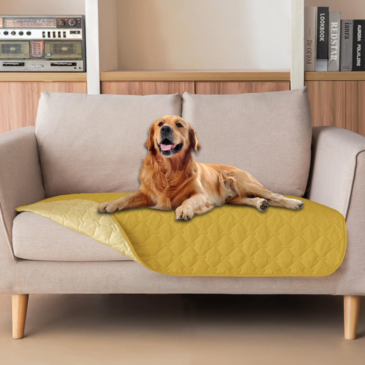 gogobunny Waterproof Loveseat Cover, Reversible Dog Cat Blanket for Couch