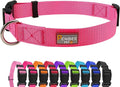 PENSEEPET Dog Collar Hot Pink Basic Dog Collars with Breathable Quick Release Nylon Pet Collar for Puppy Small Medium Large Dogs Girl