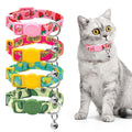 azuza 4 Pack Cat Kitten Collar Breakaway with Bell Quick Release Safe Buckle Adjustable Cat Kitten Collar