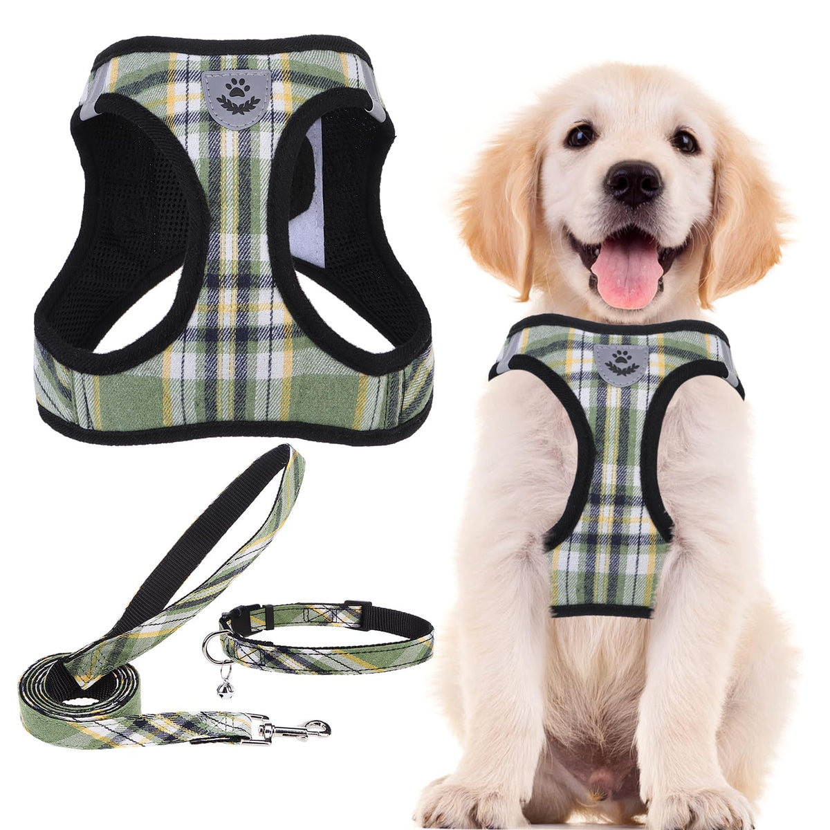 PUPTECK Dog Harness, Collar and Leash Set No Pull for Small Medium Sized