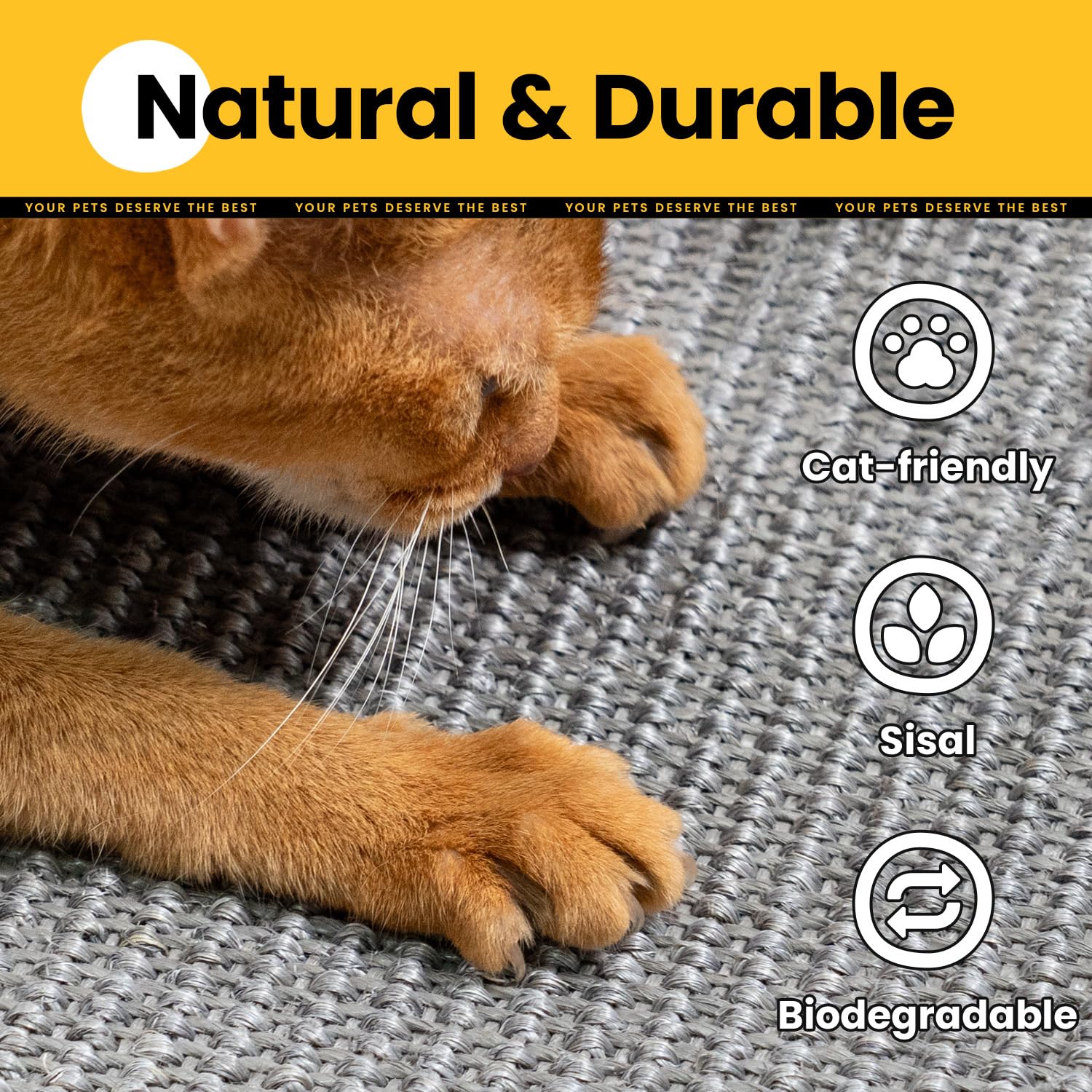 Conlun 2-Pack Cat Scratching Pads, 23.6x31.5in Sisal Wall & Couch Protector