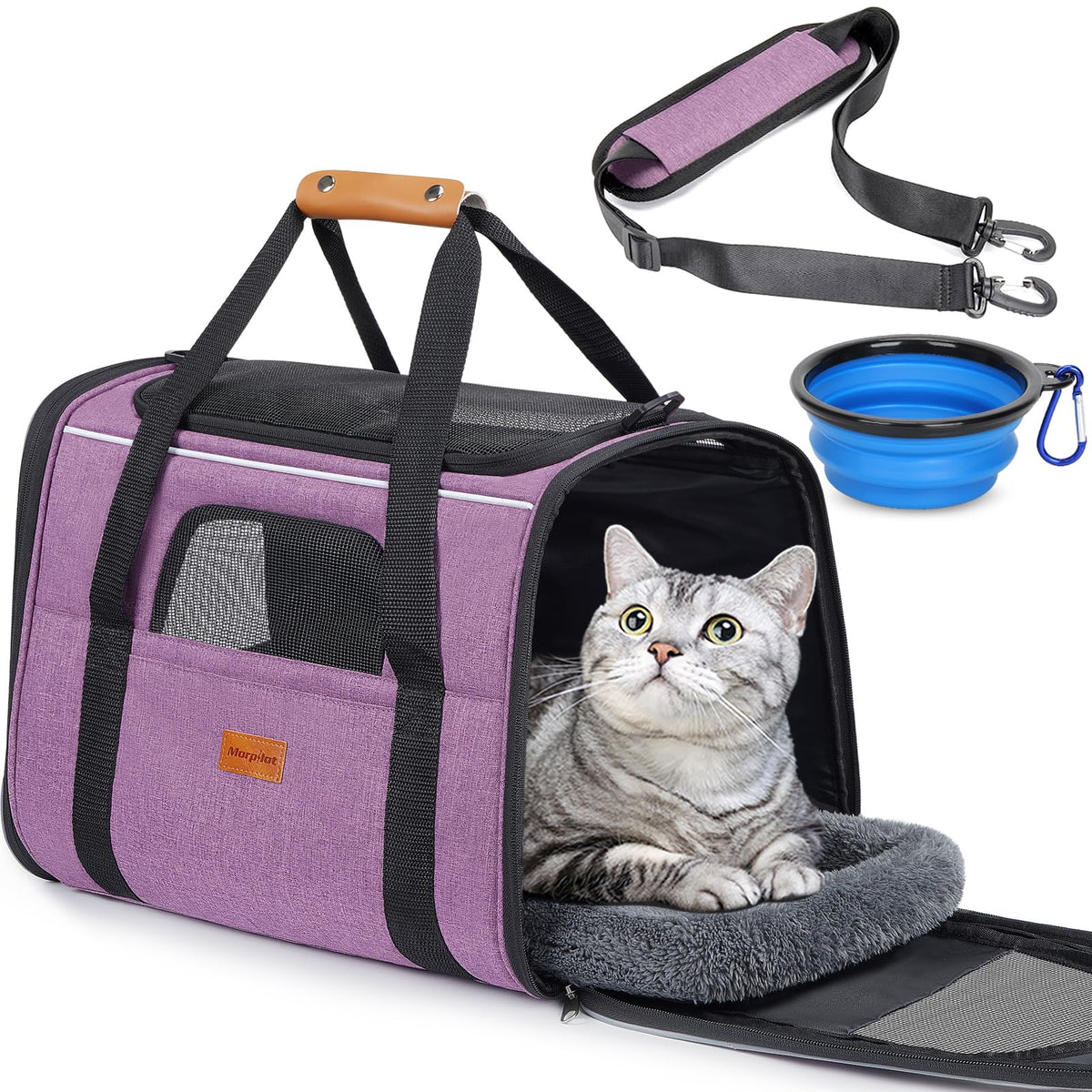 Morpilot Cat Carrier Soft for Large Medium Cats and Puppy up to 20lbs