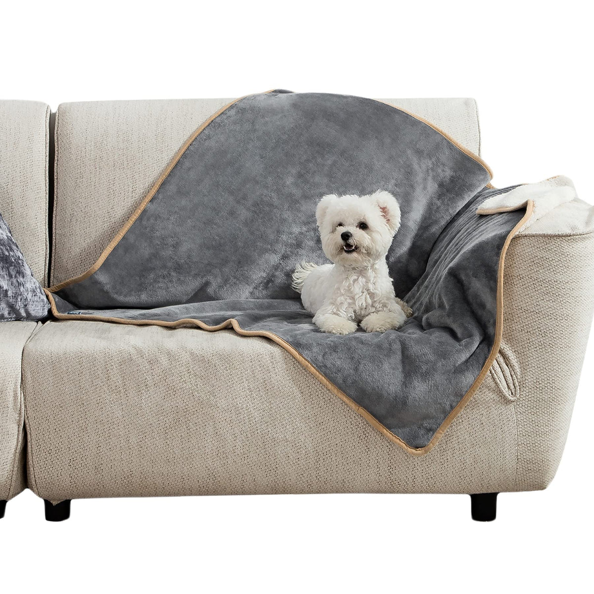 Bedsure Waterproof Blanket for Bed Soft Sherpa Fleece Throw,King 108"x86"