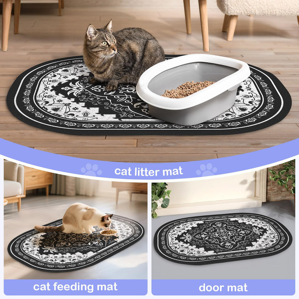 Bienbee Cat Litter Mat, 40" x 30" Dense Trapping Mesh for Litter Boxes