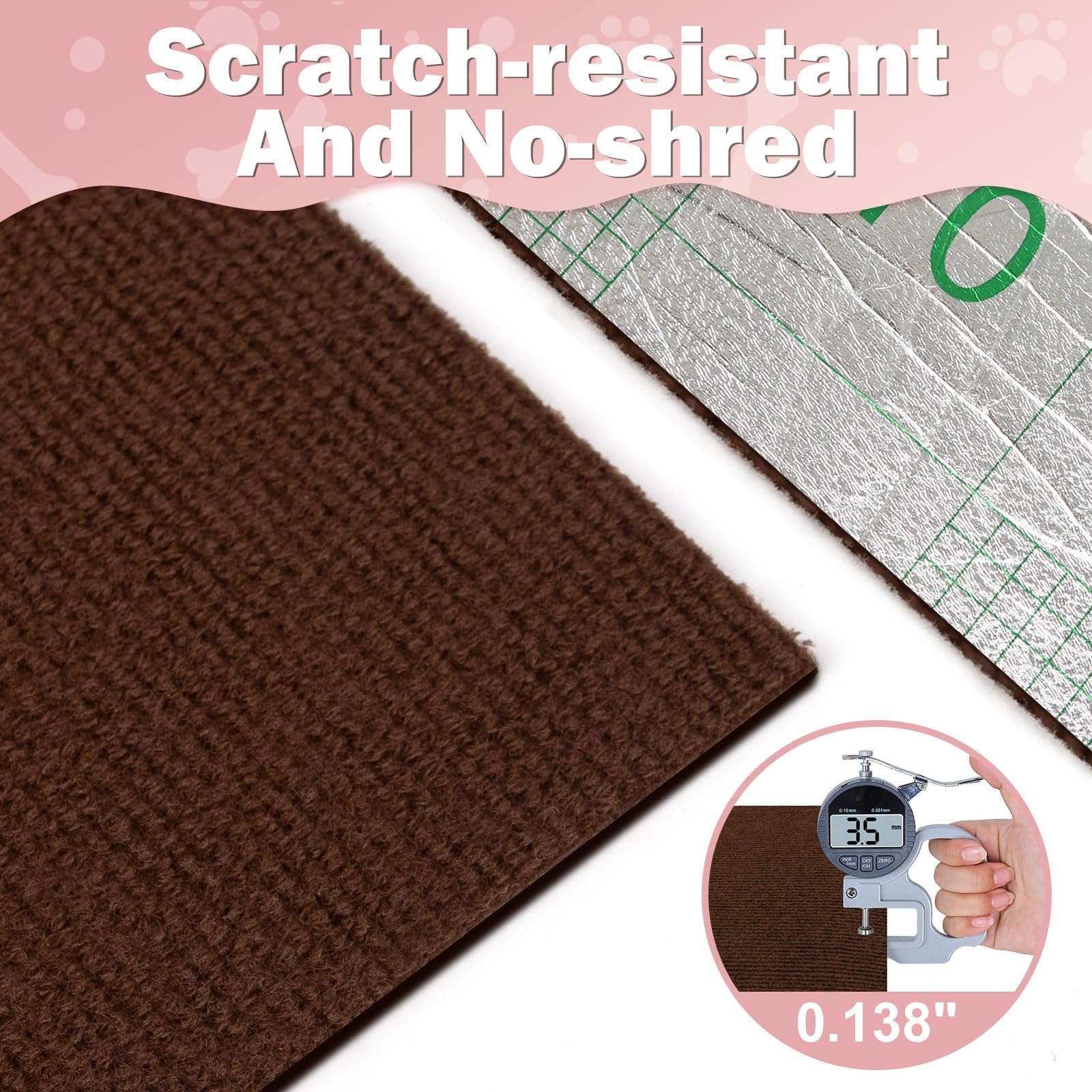 ENONCI 23.6x15.8 Cat Scratcher Mat, Self-Adhesive Cat Scratch Furniture Protector