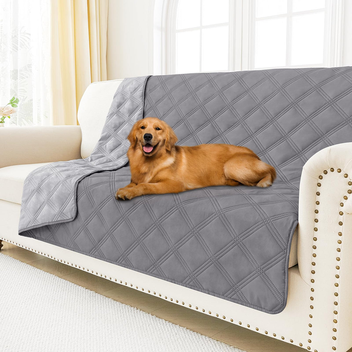 Smiry Waterproof Dog Bed Cover, Reversible Pet Blanket for Sofa Couch