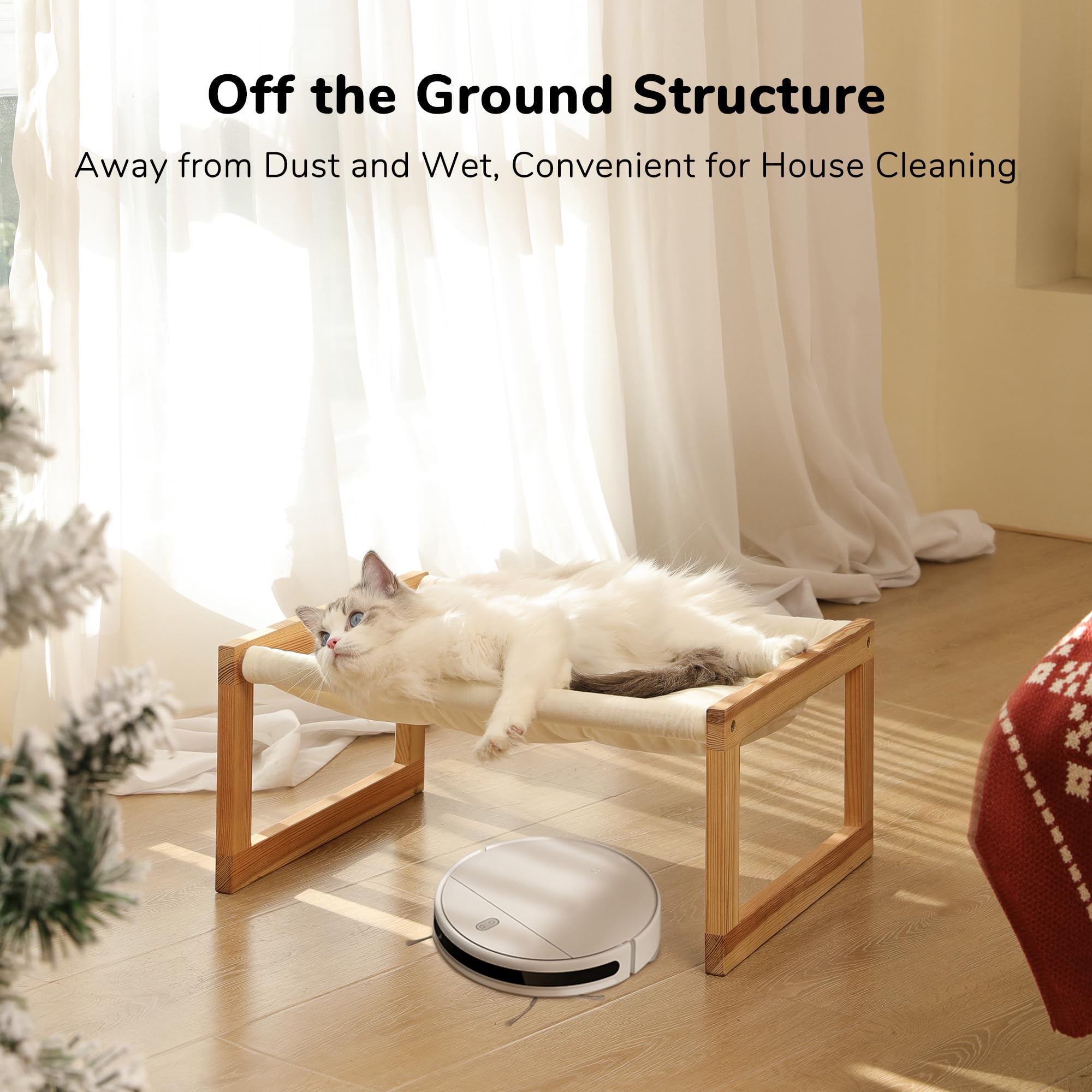 FUKUMARU Large Cat Hammock, Raised Dog Bed for Indoor and Outdoor, Washable