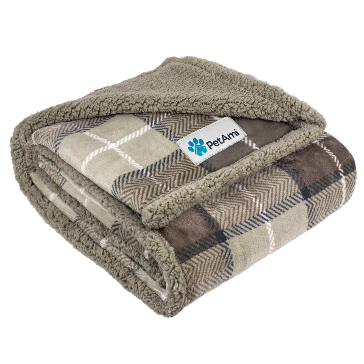 PetAmi Dog Blanket for Medium Small Pet Cat Puppy Kitten, 60x40 Solid Brown