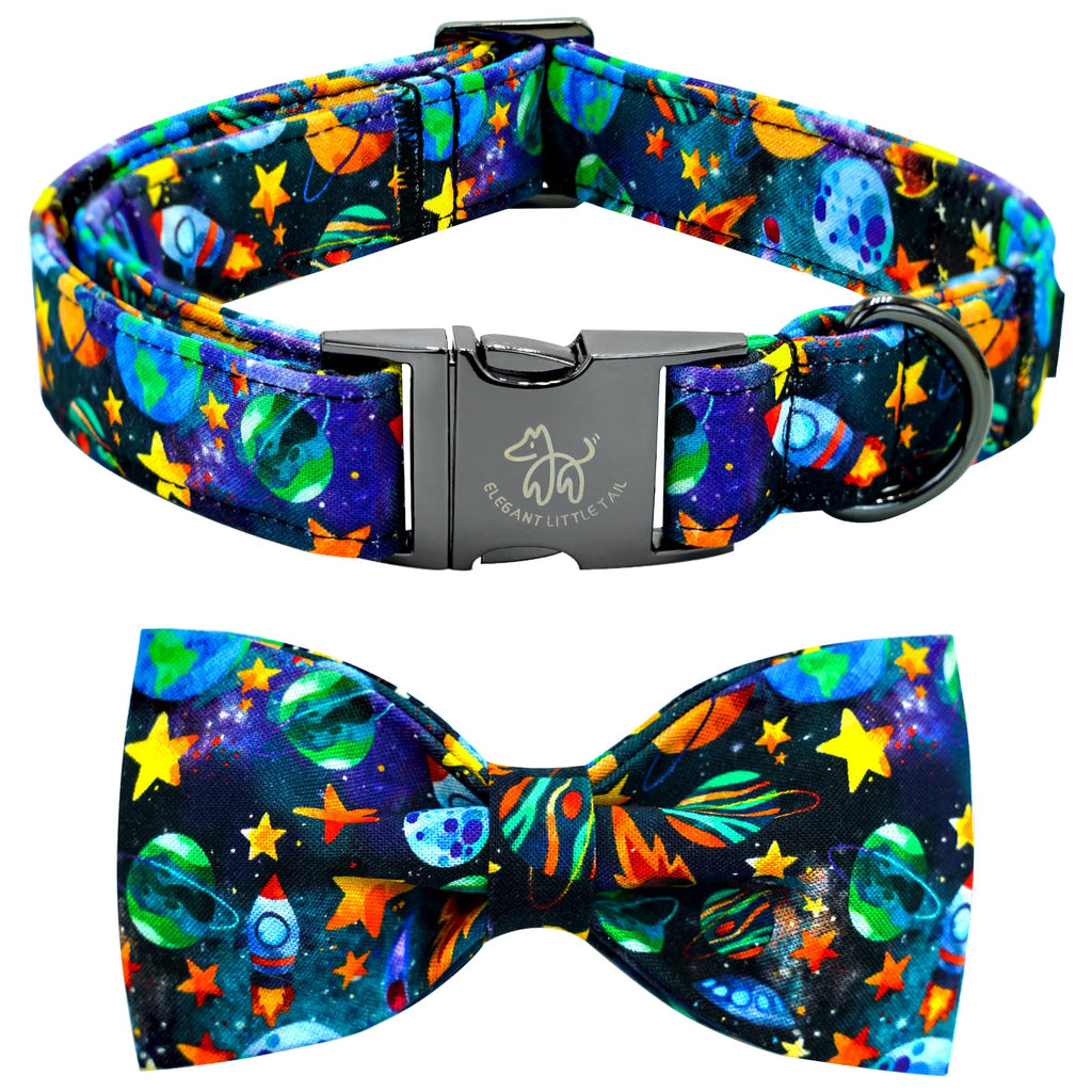 Elegant little tail Dog Collar, Boy Pet Collrs Blue Durable Soft Bowtie Dog Collar Adjustable Dog Collars for Small Medium Large Dogs
