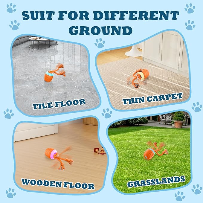 HVUATQ Interactive Dog Toys - Motion Activated Balls for Medium/Large Dogs, Automatic Moving Dogs Toy for Boredom, Interactive Dog Ball to Keep Them Busy(Light Orange)