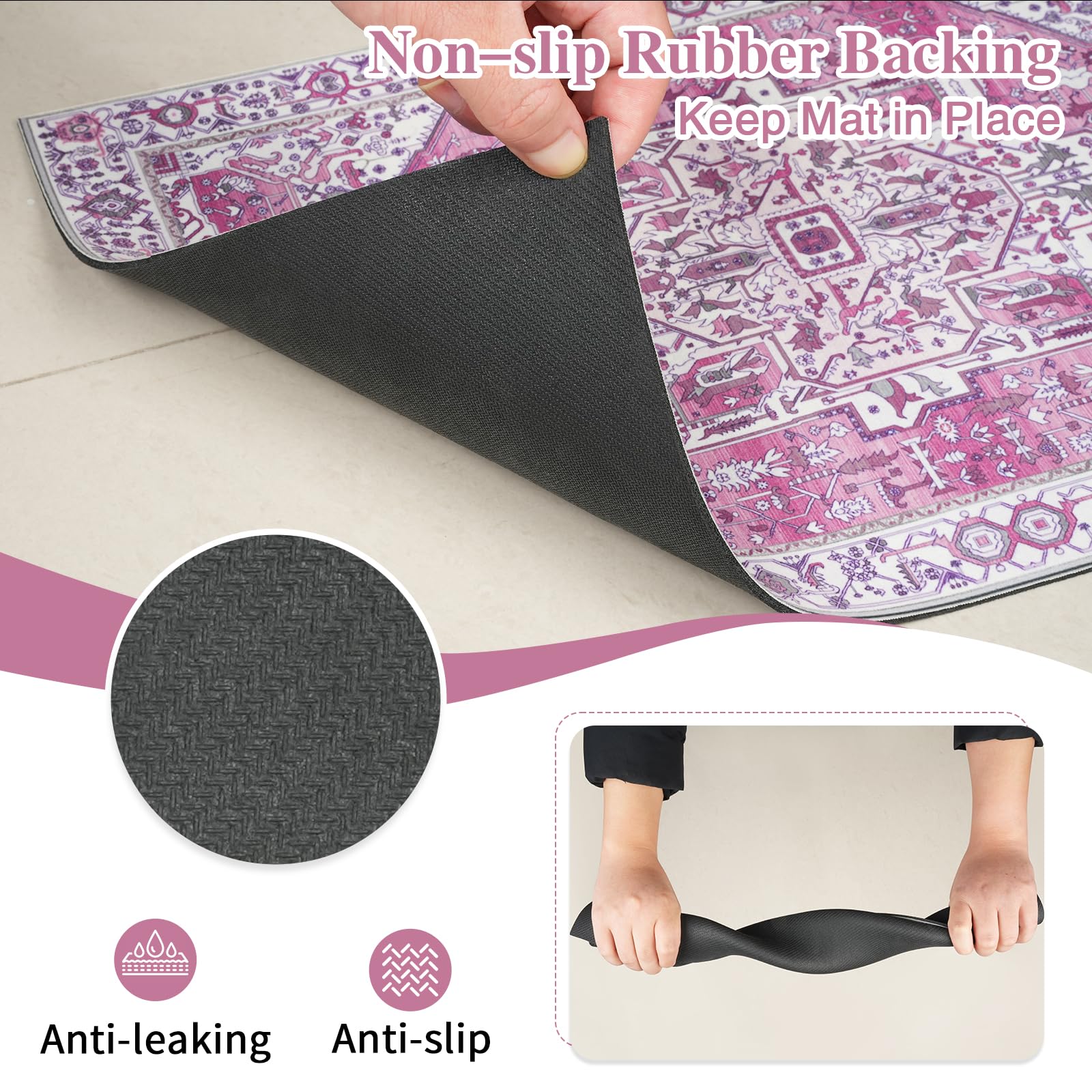 famibay Dog Food Mat, Absorbent Cat Dog Mats for Food and Water, No Stains Quick Dry Pet Cat Bowl Mats with Non Slip Backing, Boho Pet Feeding Mat for Floor Waterproof 16"x24"
