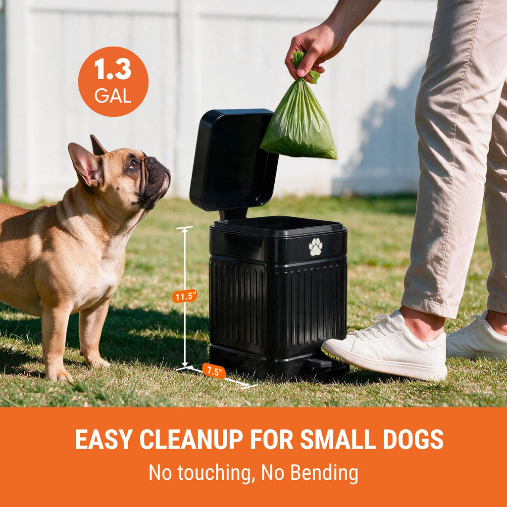 Pupzle Dog Poop Trash Can Outside, 1.3 Gal Outdoor Dog Poop Trash Can