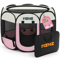 MZNZ Dog Cat Small Animal Puppy Playpen Crate, Small, Pink