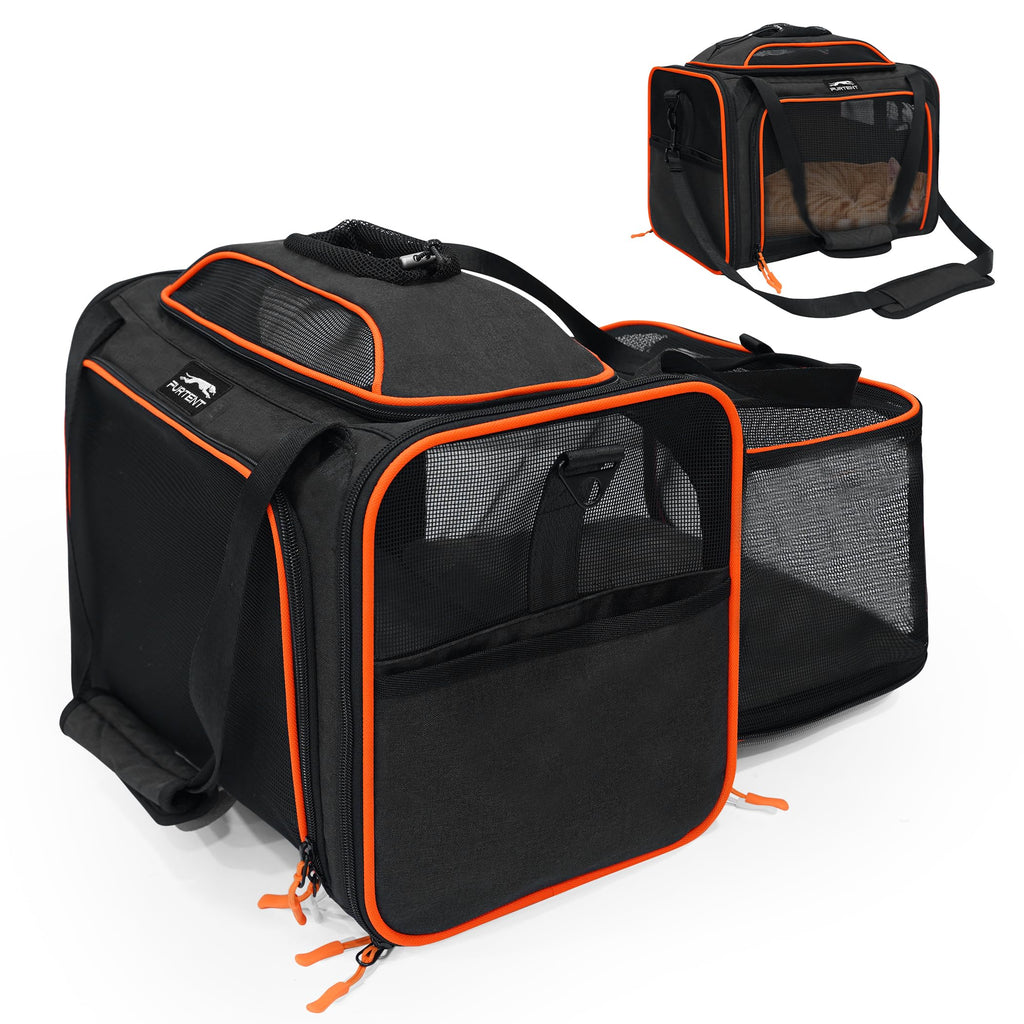 Expandable cat Carrier Soft Sided Airline Approved Pet Carrier Up to 12lbs