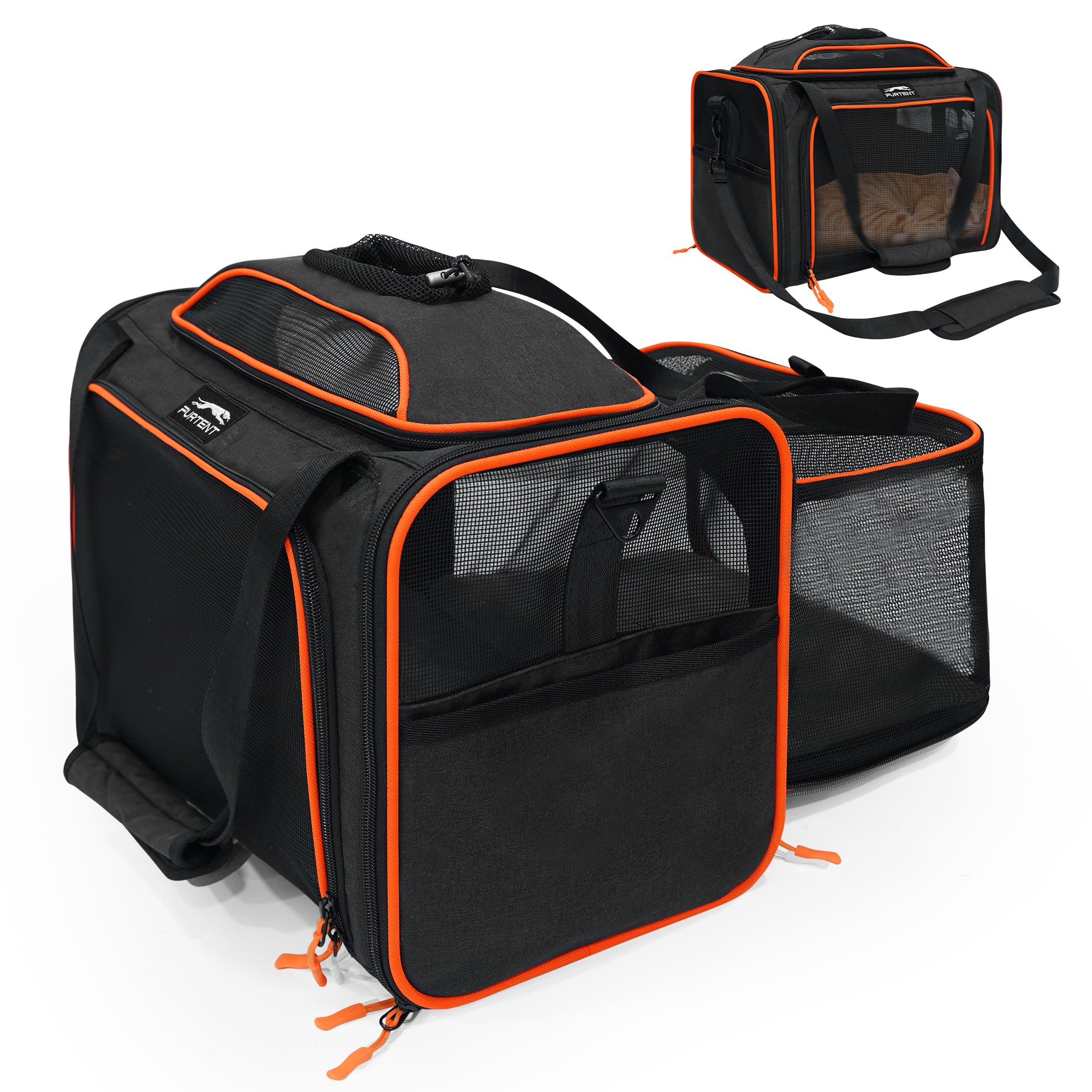 Expandable cat Carrier Soft Sided Airline Approved Pet Carrier Up to 12lbs