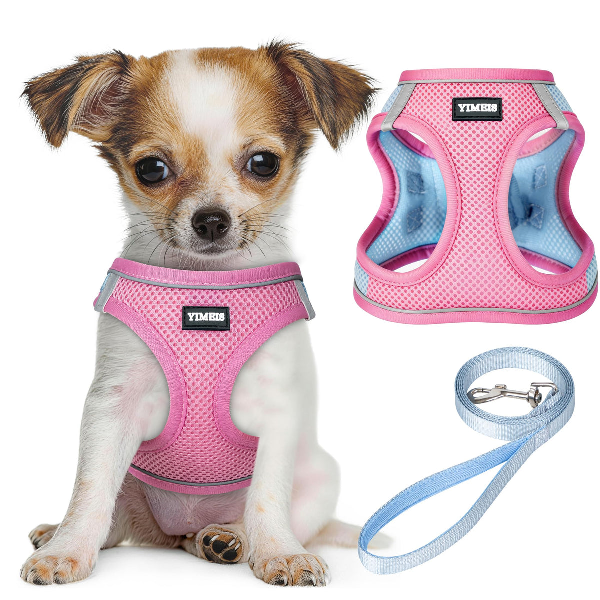 No Pull Dog Puppy Harness and Leash Set Reflective Mesh Vest Small