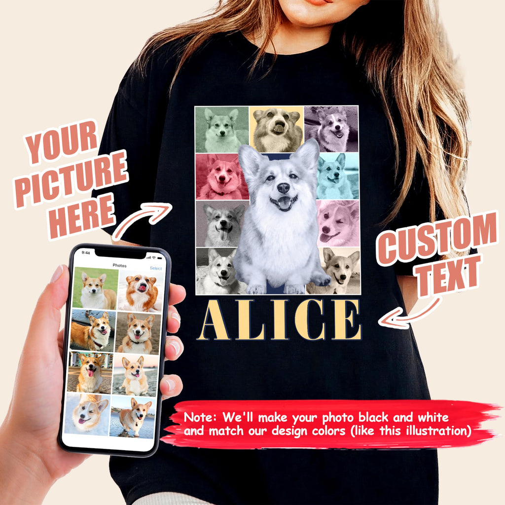 H-DEWALL Custom T Shirts Bootleg Rap Tee Shirts Custom Your Own Vintage Shirt Personalized Girlfriend Shirt Valentine Birthday Gift for Dog Cat Lovers
