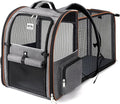 Lekebobor Extra Large Cat Backpack Carrier Expandable Pet Carrier Backpack for Small/Medium Dogs and Medium/Large Cats, Grey