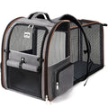Lekebobor Extra Large Cat Backpack Carrier Expandable Pet Carrier Backpack for Small/Medium Dogs and Medium/Large Cats, Grey
