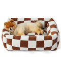 LE SURE Cute Dog Bed for Small Dogs Jacquard Washable Puppy Beds,25x21x7in