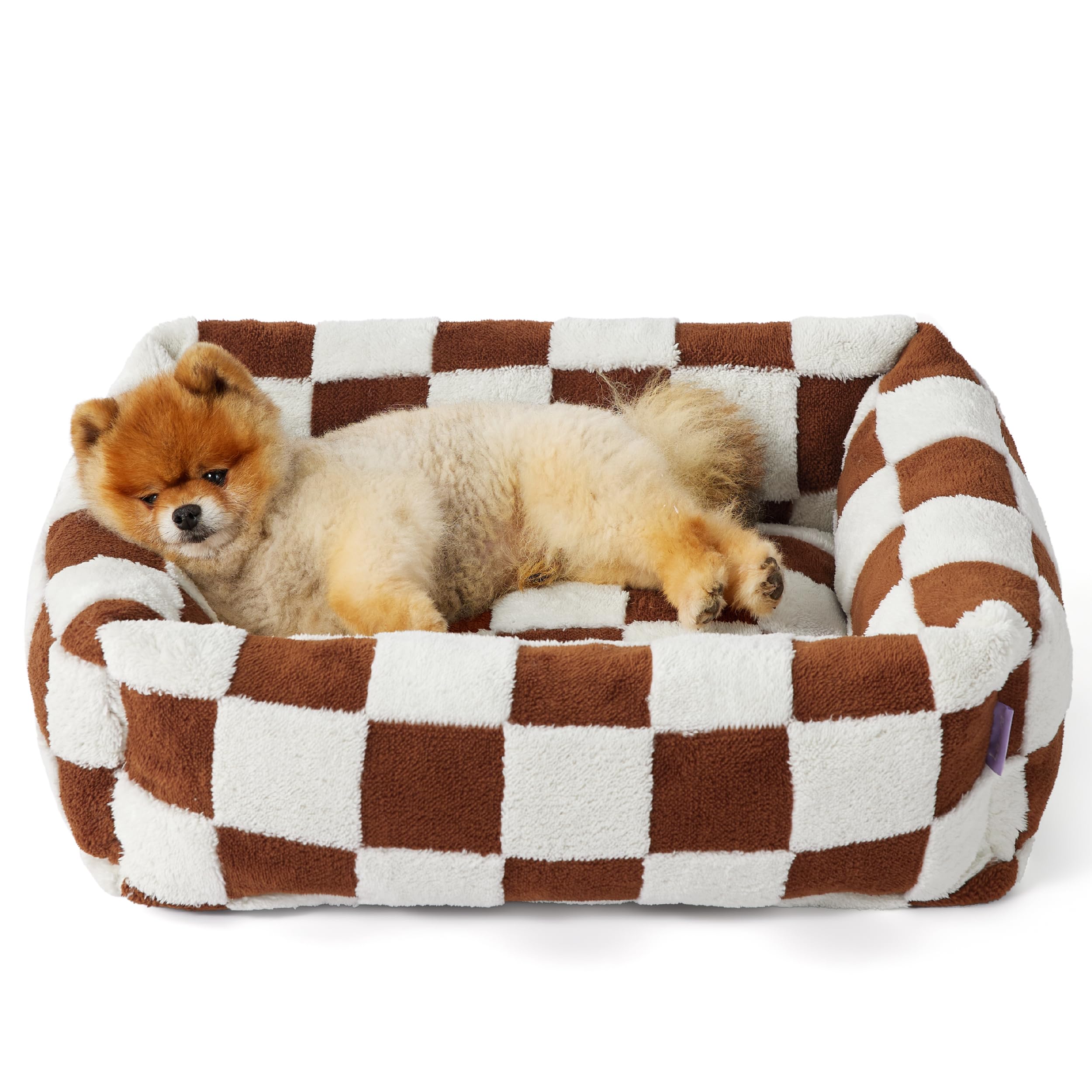 LE SURE Cute Dog Bed for Small Dogs Jacquard Washable Puppy Beds,25x21x7in