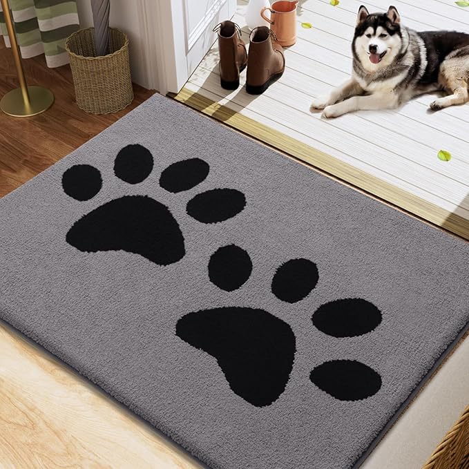 Buganda Dog Door Mat for Muddy Paws 47x24, Absorbent Doormat for Inside — 40.0"l X 32.0"w X 0.6"th