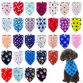 Pai Sence Paw Print Dog Bandanas Bulk for Small Dogs Sewn Edge 18" 30Pcs S