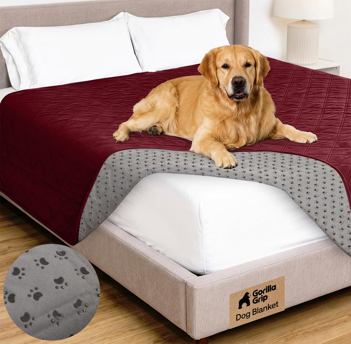 GORILLA GRIP® Waterproof Dog Blanket, Couch Cover for Dogs 82x102 Chocolate