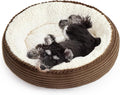 Love's cabin Round Donut Cat and Dog Cushion Bed, 24in Pet Bed for Small or Medium Dogs, Anti-Slip & Water-Resistant Bottom, Soft Durable Fabric Pet Beds, Washable Calming Cat Bed Dark Brown