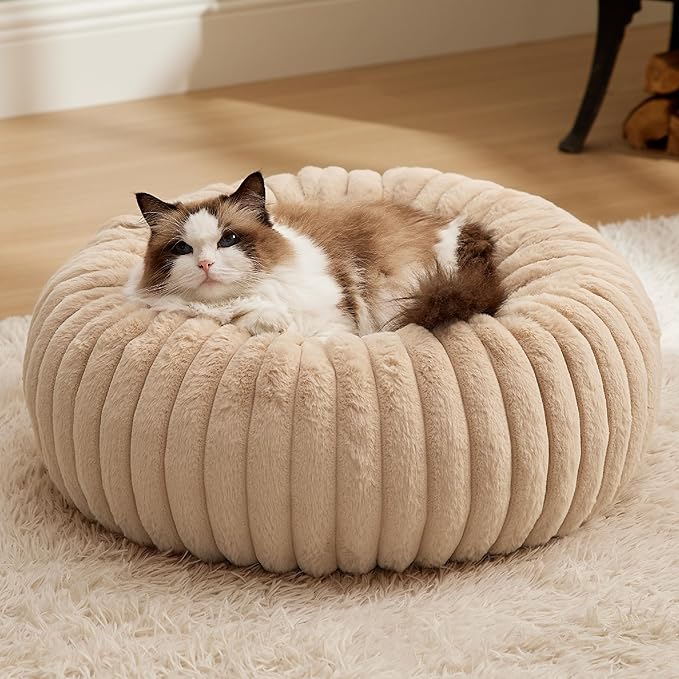 Bedsure ComfyFleece™ Donut Dog Bed Medium Size Dog with Washable Cover