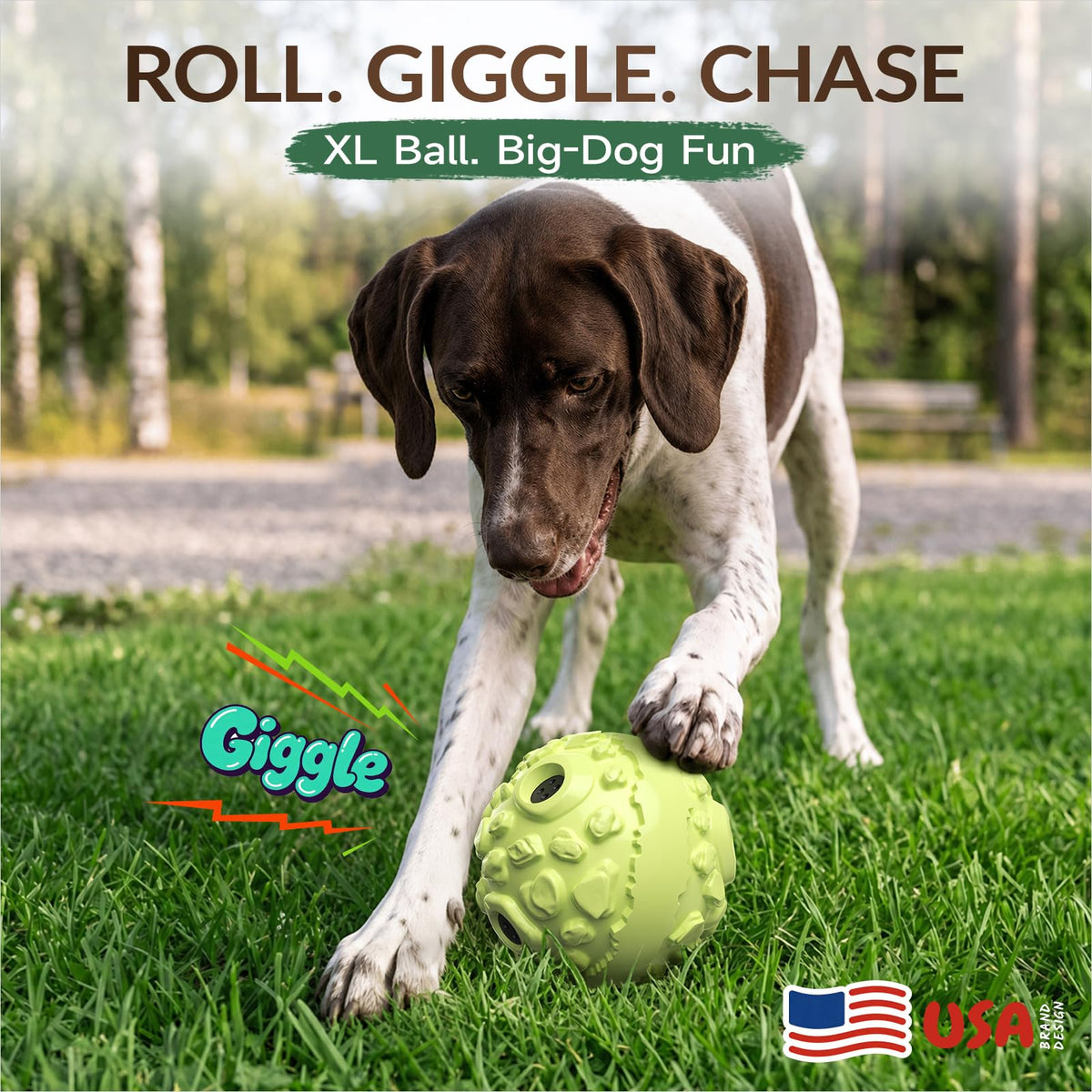 KADTC XL Dog Roll Wobble Giggle Ball, Chew Toy for Large Aggressive Chewers