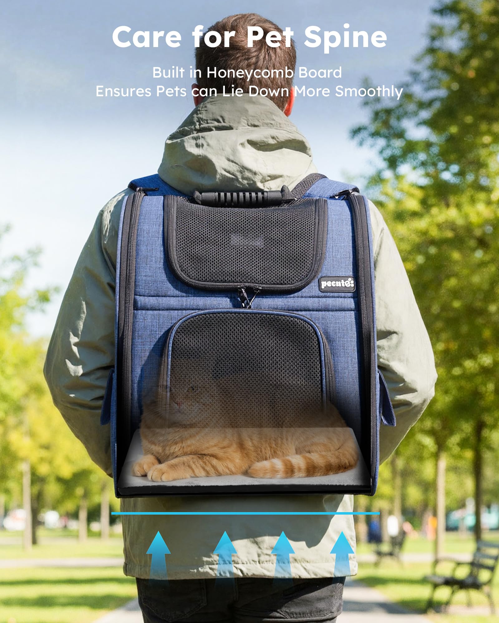 pecute Cat Carrier Backpack Expandable, Cat Backpack with Breathable Window