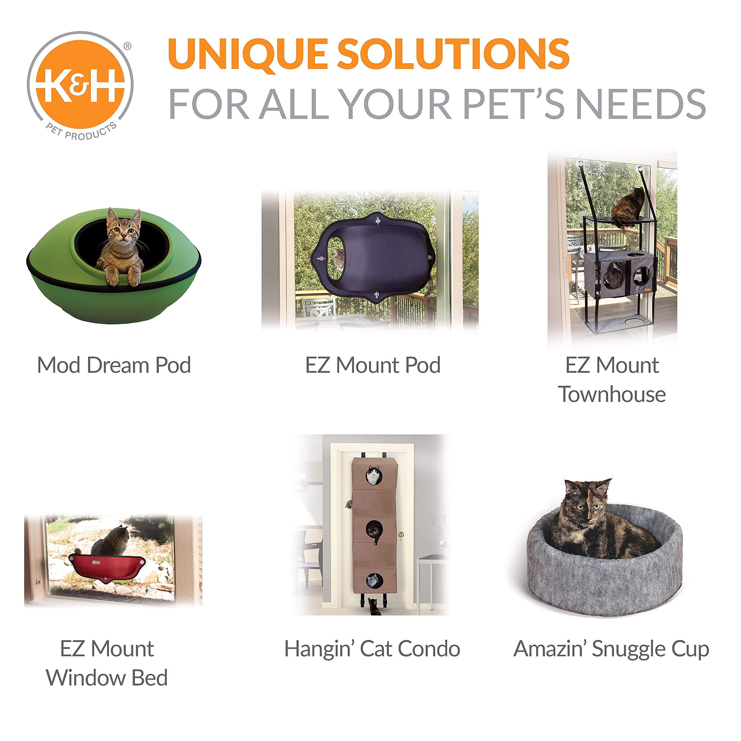 K&H Cat Tower, Tree Condo for Multiple Large Indoor Cats, 3 Level, Denim