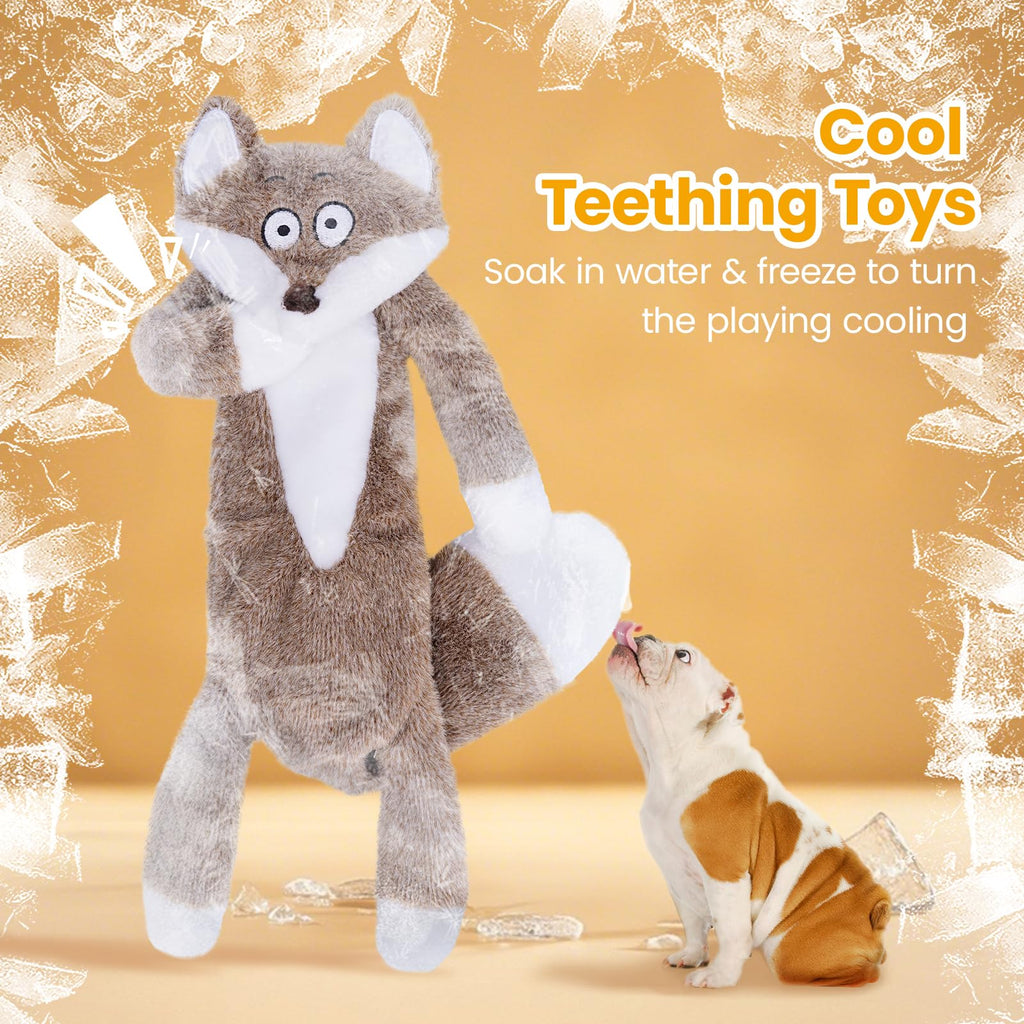 HGB No Stuffing Squeaky Dog Toys, Crinkle Plush Dog Toys to Keep Them Busy