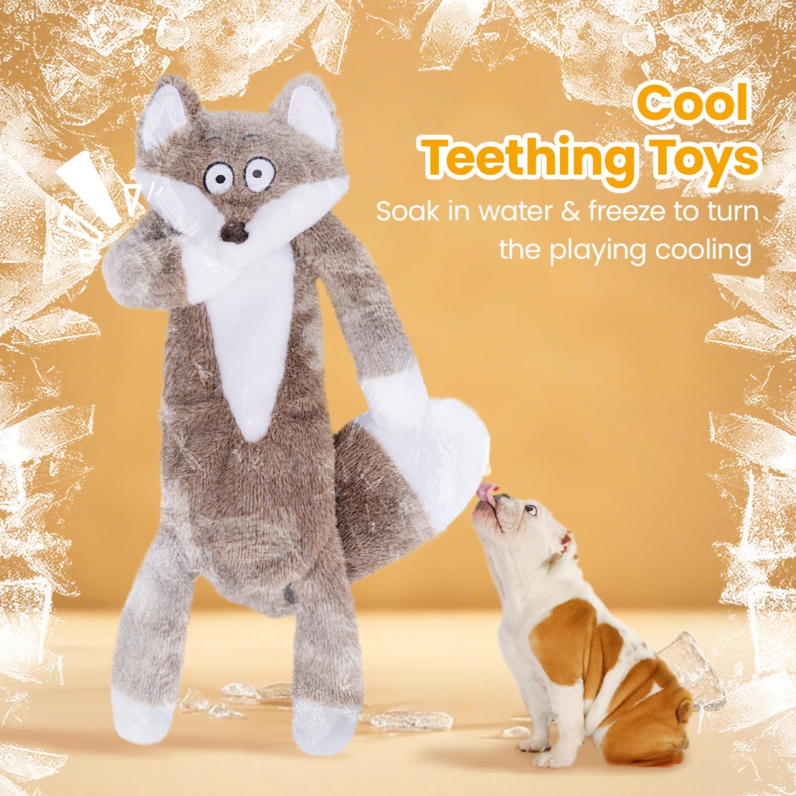 HGB No Stuffing Squeaky Dog Toys, Crinkle Plush Dog Toys to Keep Them Busy