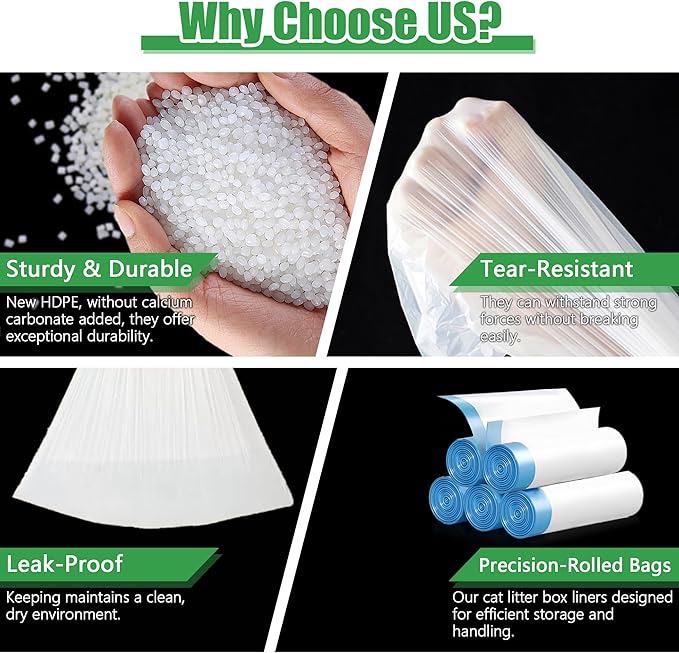 80 Count Cat Litter Box Liner for Automatic Cat Litter Box and Litter Box Robot 5/4/3, Heavy-Duty Tear-free Drawstring Receptacles Bags Thickened Waste Bags, 25.2 x 15.7 IN