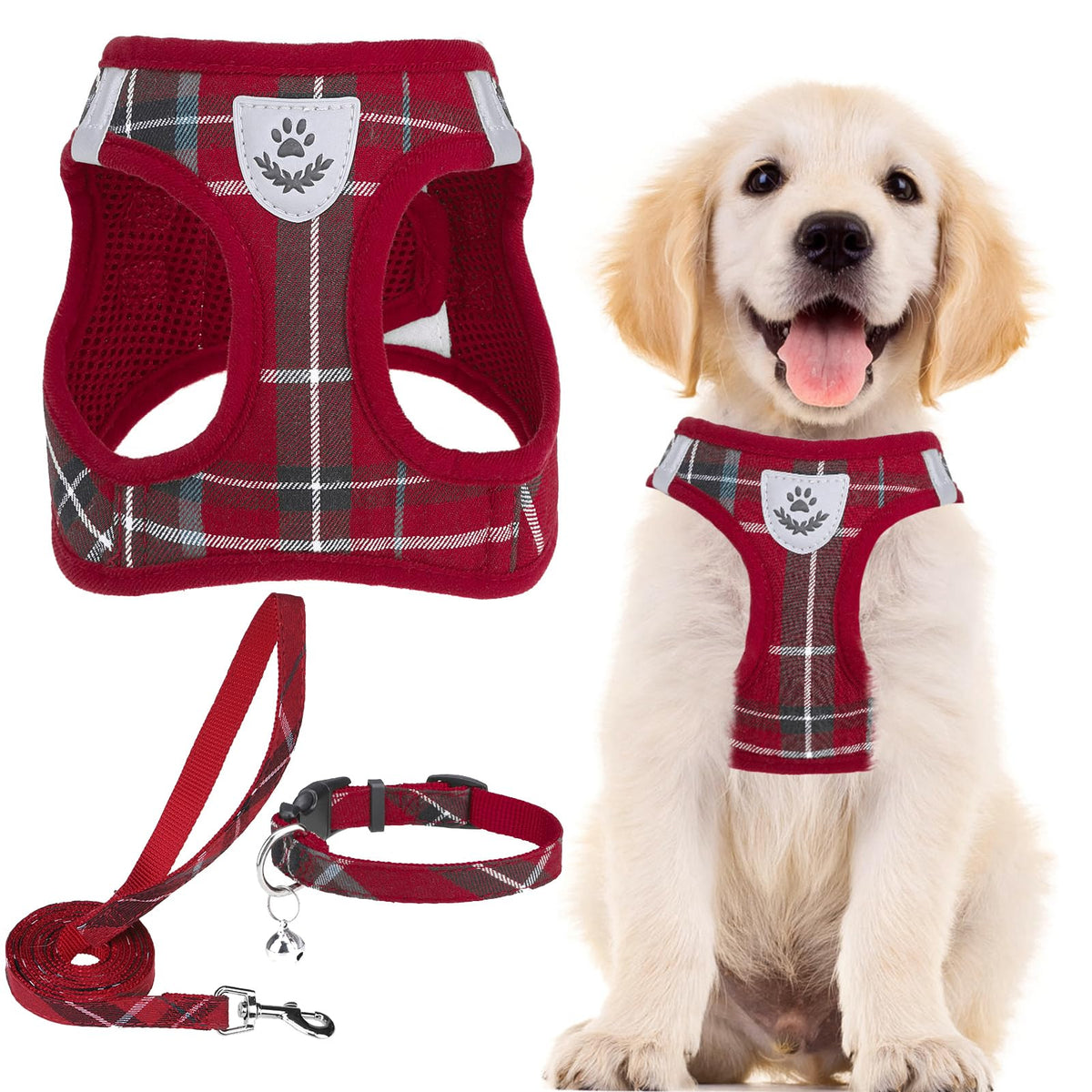 PUPTECK Dog Harness, Collar and Leash Set No Pull for Small Medium Sized