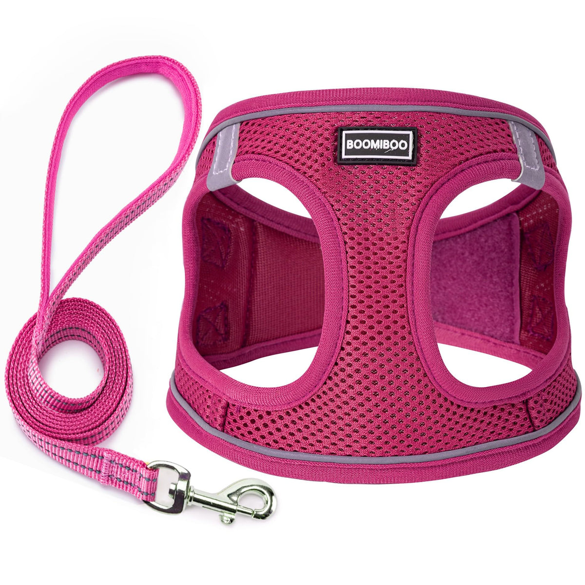 Dog Harness with Leash Set, Step-in Adjustable Puppy Pet Vest,Blue Stripe L