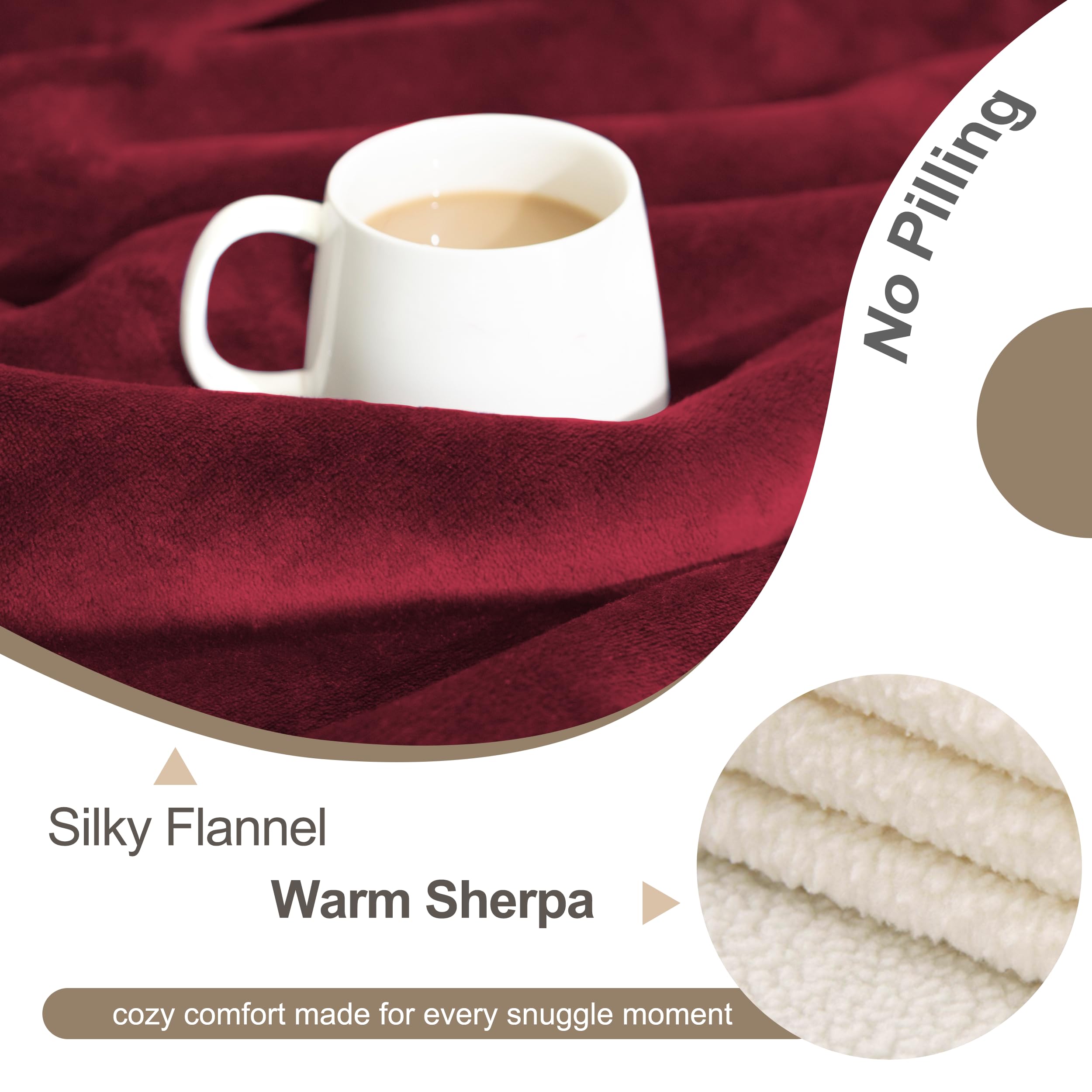 gogobunny Waterproof Pet Blanket for Small Dogs and Cats, Reversible Sherpa Fleece Soft Plush Throw for Couch Protection, Washable Furniture Protector (Romantic Red, 30x40 inches)