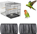 Fengek 2 Pcs Adjustable Bird Cage Cover & Seed Catcher Net - Stretchy Bird Cage Accessories for Night Cover & Seed Guard (Black, XL)