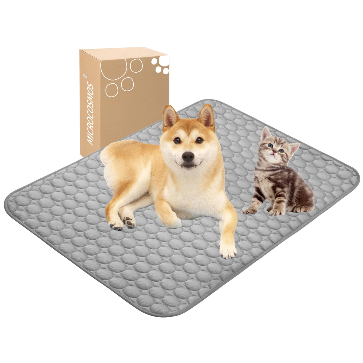 MICROCOSMOS Summer Cooling Mat & Sleeping Pad- Water Absorption Top, Easy Carry, EZ Clean, Materials Safe. Keep Cooling for Pets, Kids and Adults.(Navy Blue, 40" x 28")
