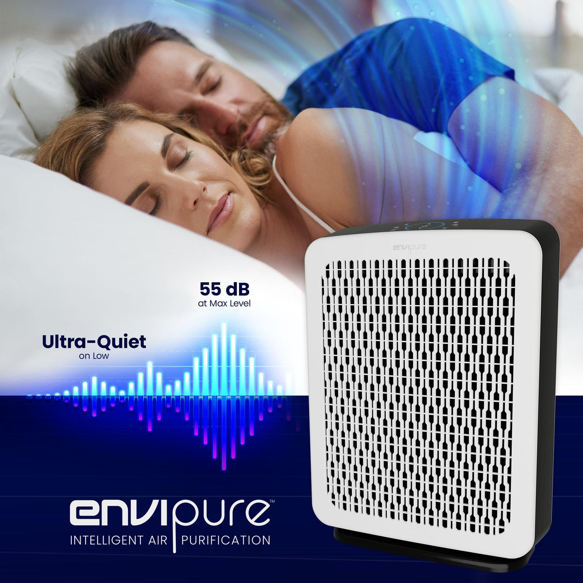 EP-300 EnviPure HEPA Air Purifier – Large Room Air Purifier Covers Up to 2200 Sq Ft, Removes Pollen, Dust, Smoke, Pet Hair, Odors & More - Real Time Smart TrueFilter IQ™ HEPA Filter Life Monitoring