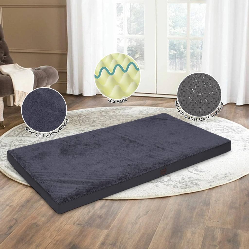 MIHIKK Waterproof Orthopedic Human Dog Bed 75x38 Grey