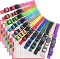 Puppy Collars for Litter,Puppy Collars for Small Puppies Soft Nylon Safety Whelping Litter Collar for Newborn Pets with Record Keeping Charts 12pcs(S)