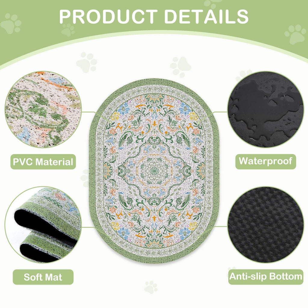 Bienbee Cat Litter Mat, 33" x 22" Dense Trapping Mesh for Litter Boxes