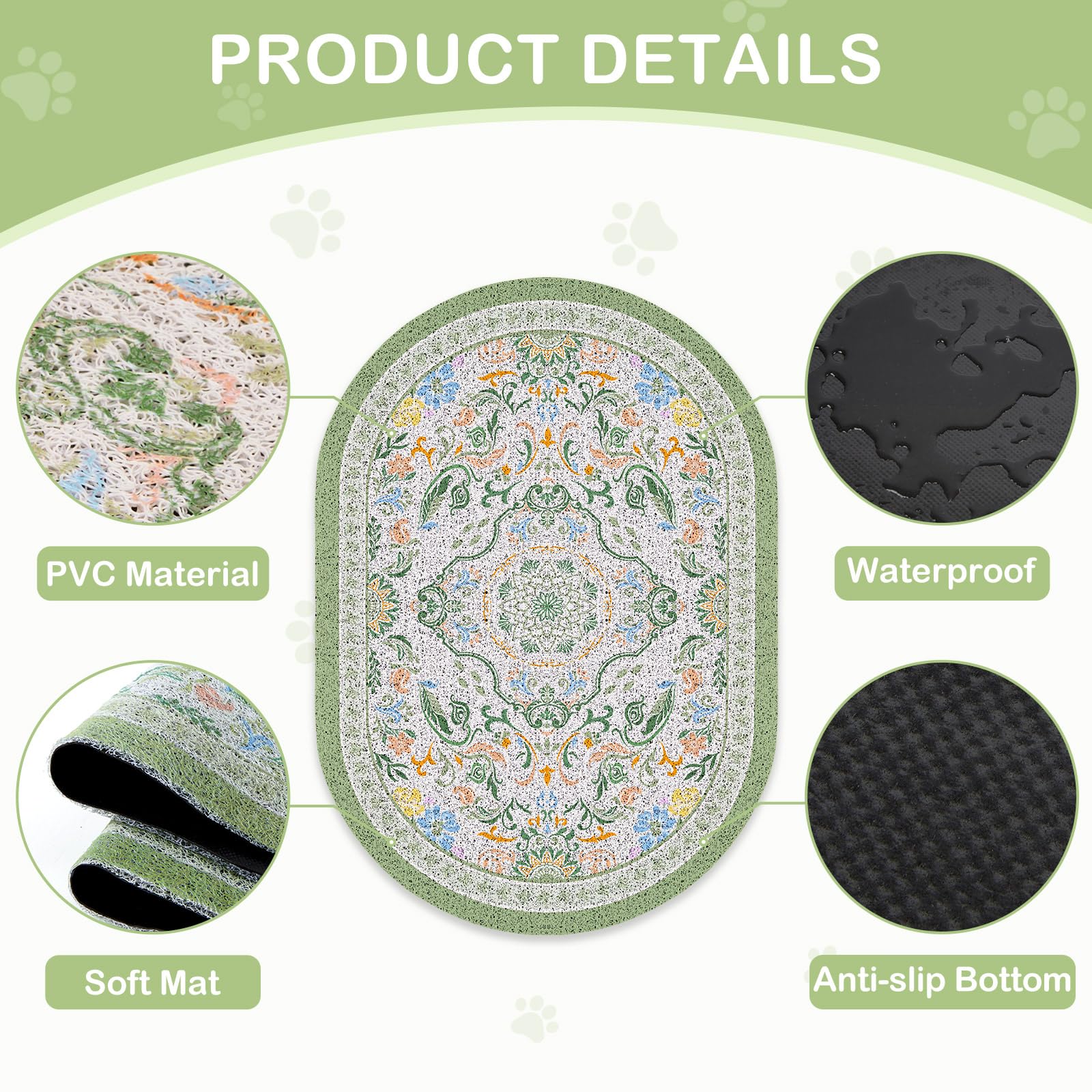 Bienbee Cat Litter Mat, 33" x 22" Dense Trapping Mesh for Litter Boxes