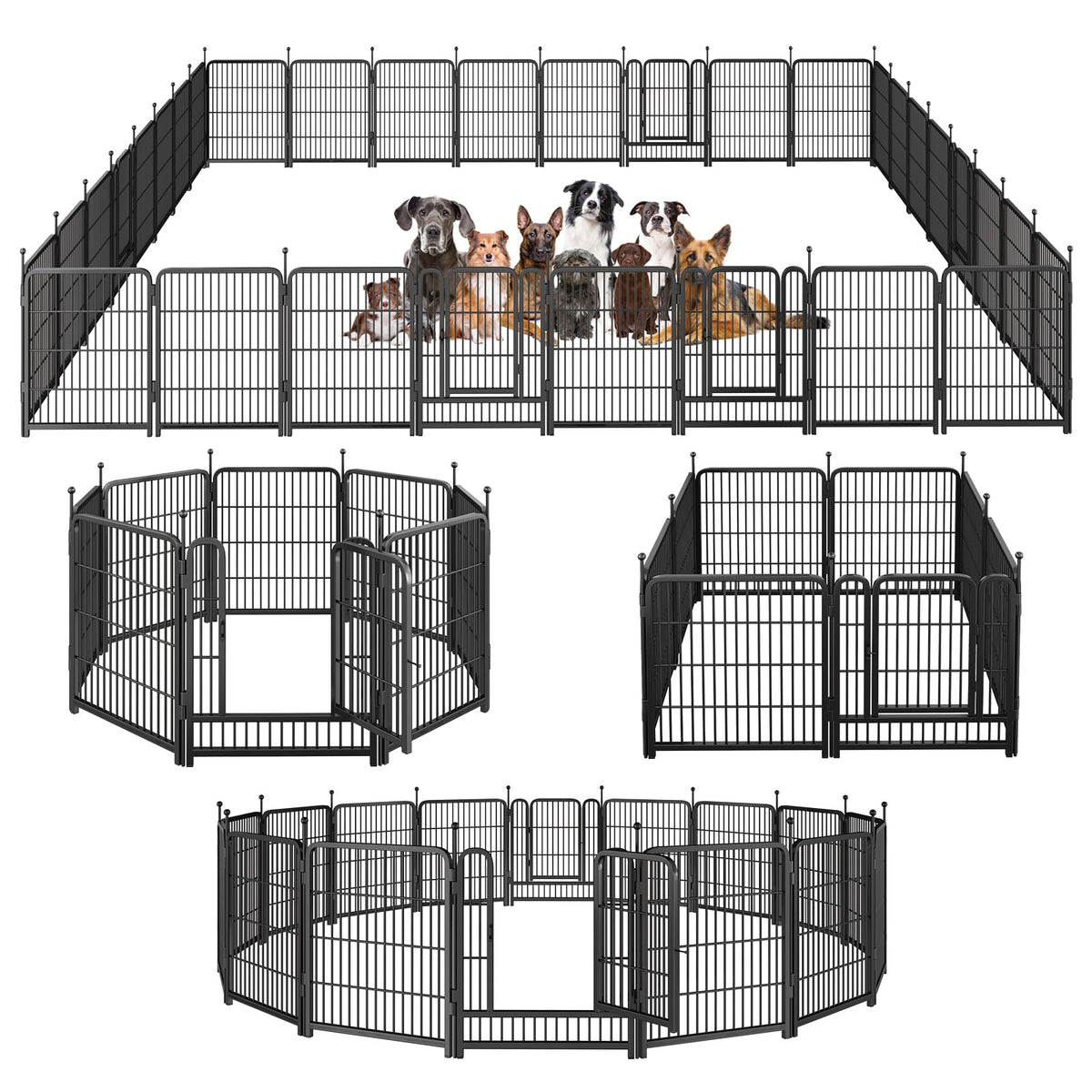 Dog Playpen,Portable Outdoor Dog Fence, Dog Playpen for Large/Medium/Small Dogs, Dog Fences for The Yard,with Doors Foldable Metal (32 inch, 40 Panels)