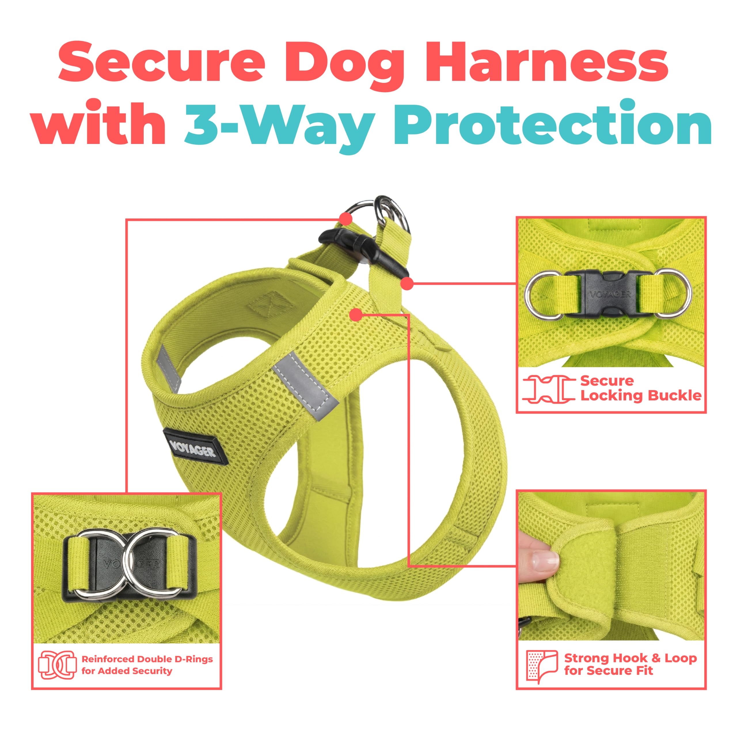 Voyager Step-in Air Dog Vest Harness - Lime Green, XXX-Small
