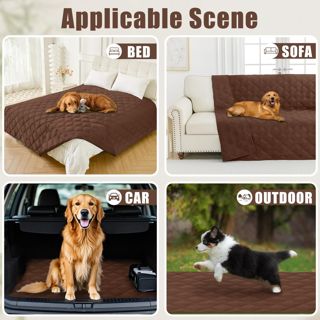 Smiry Waterproof Dog Bed Cover, Reversible Pet Blanket for Sofa Couch
