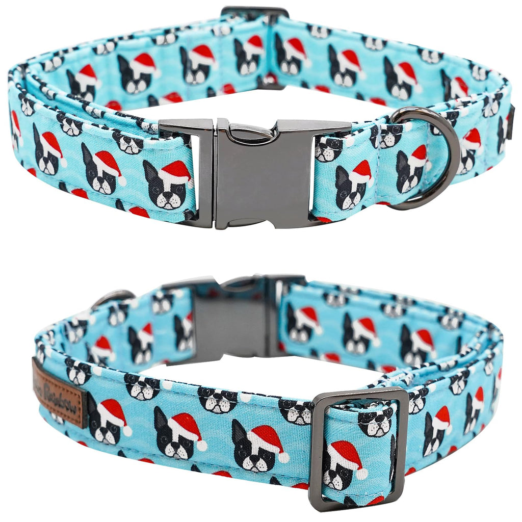 Bobo Rainbow Dog Collar, Christmas Dog Collar Plaid Pet Collar Bow Holiday Bows Girl Boy Puppy Collar Adjustable Pet Collar for Large Dogs
